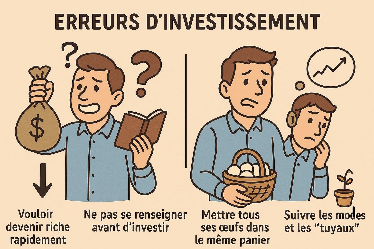 Les 5 erreurs à éviter quand on investit 100 euros en 2025