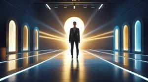 Personne entourée d'opportunités illustrant comment attirer naturellement les occasions grâce à son attitude et sa visibilité