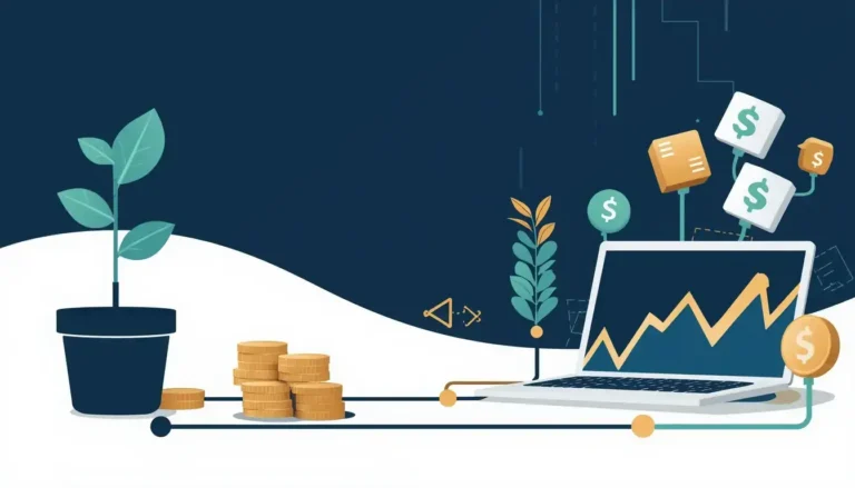 Illustration des 7 sources de revenus passifs en 2026 : investissements, contenu digital et automatisation
