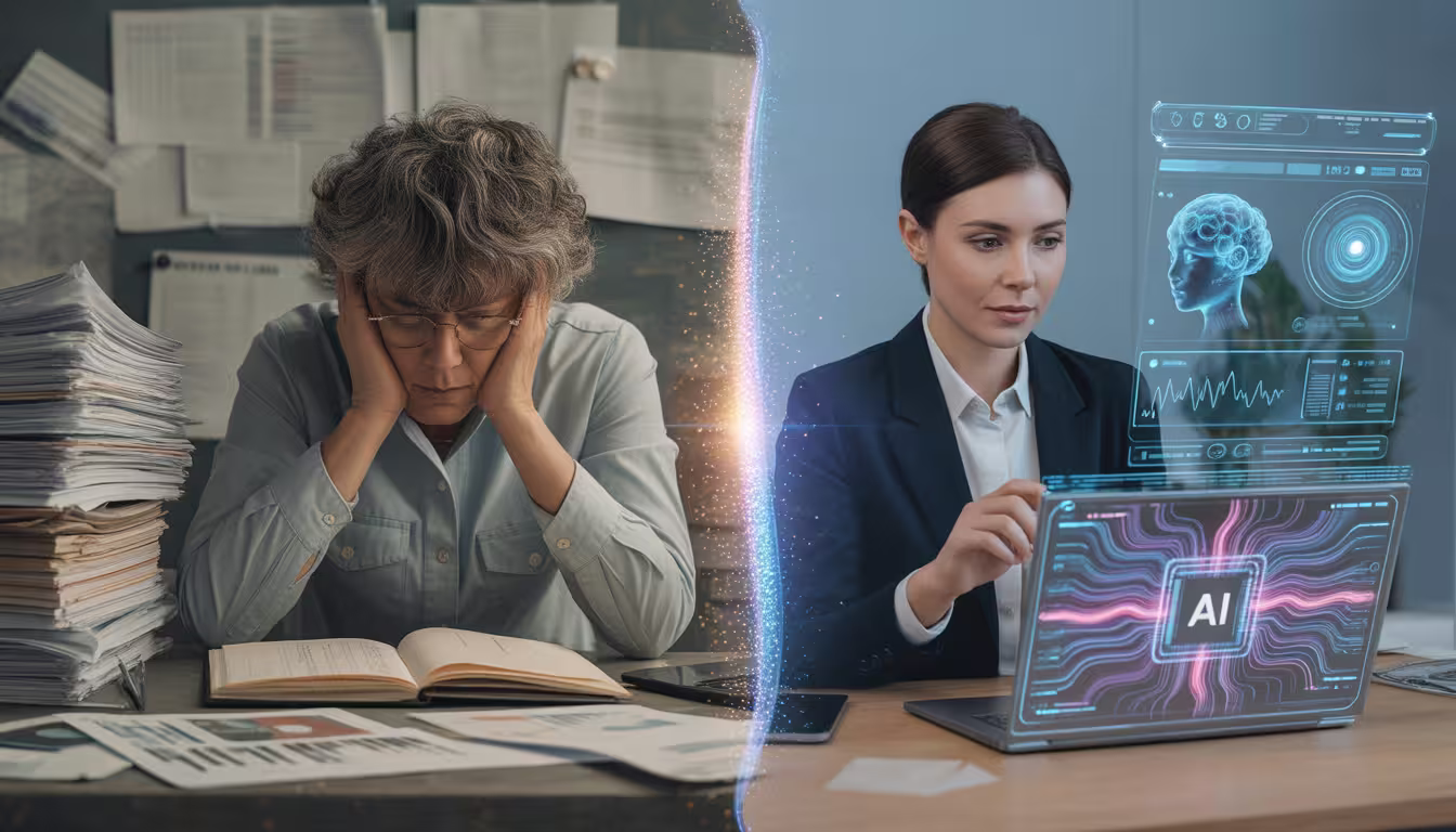 Comparaison entre travail traditionnel et travail augmenté par l'intelligence artificielle en 2026