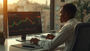 Jeune Africain qui investit en bourse depuis l'Afrique francophone via la BRVM sur son ordinateur