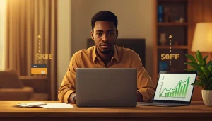 Jeune homme africain hésitant entre rembourser ses dettes et commencer à investir son argent