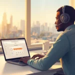 Salarié dakarois concentré sur son travail grâce aux apps Pomodoro 2.0 pour doubler sa productivité