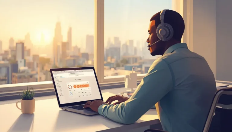 Salarié dakarois concentré sur son travail grâce aux apps Pomodoro 2.0 pour doubler sa productivité