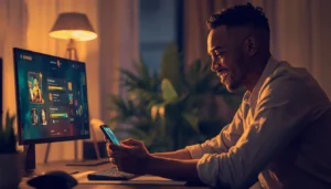 Jeune entrepreneur africain utilisant Habitica pour gamifier ses objectifs financiers et atteindre 300k FCFA par mois