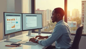Entrepreneur africain comparant Obsidian et Notion sur son ordinateur pour gérer ses connaissances en 2026
