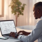 Jeune entrepreneur africain automatisant le booking clients avec Claude AI Agents pour générer 200k FCFA par mois