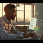 Jeune professionnel ivoirien utilisant l'IA pour optimiser son CV et décrocher des entretiens à Abidjan en 2026