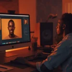 Jeune créateur sénégalais qui crée et vend un pack de presets Photoshop depuis son studio à Dakar pour toucher 120 000 FCFA