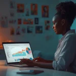 Freelance ivoirienne gérant des comptes Pinterest SEO pour des agences à Abidjan et visant 120 000 FCFA par mois